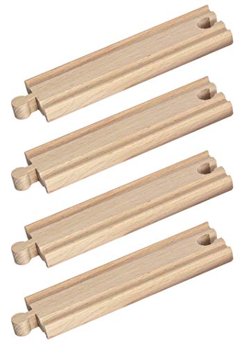 Eichhorn 100001409 - Bahn, kurze gerade Schienen 14,5 cm, 4-tlg. FSC 100% Zertifiziertes Buchenholz, mit fast allen… – Bild 3