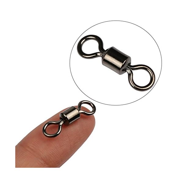 SHELURE-Rolling-Barrel-Swivels-For-Fishing-162LB-to-1323LB-Pack-of-100