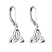 Tara Trinity Knot Earrings Rhodium Plated & Crystal Dangles Irish Made