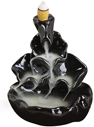 ShuangChuang Handmade Incense Tower Burner Backflow Incense Holder - Ideal for Yoga Room or Home Décor + 10 Cones