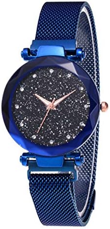 JIALONGZI Women Waterproof Watch, Starry Sky Rhinestone Leisure Quartz Wristwatches, Ladies Dress Watches,Ideal for Birthday Gift