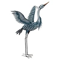 Regal Art & Gift 11778 Metallic Heron-Wings Up Bird Statuary, 47", Blue