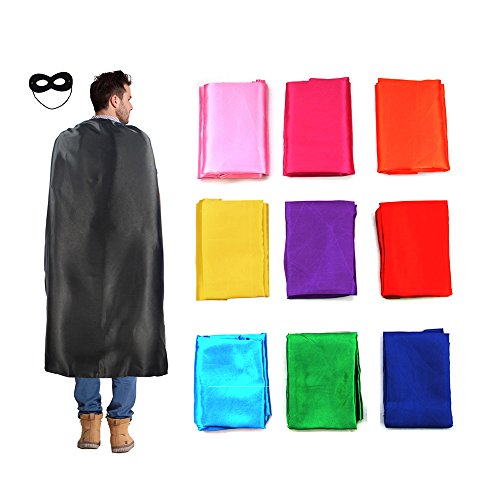 Capes for Adults, D.Q.Z 55.12" Plain Adult Superhero Cape - 10 Set