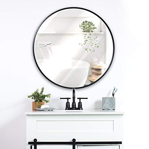 HBCY Creations Round Mirror, Black 24 inch Wall Mirror for Entryway