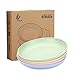 Ymeibe Wheat Straw Plastic Plates 4-Pack Reusable Lightweight Unbreakable Degradable Plates Healthy BPA Free Microwave Safe Plates 7.8 inch