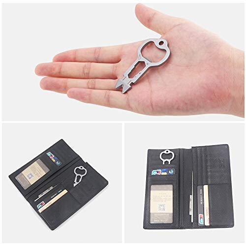 Bottle Opener Keychain Key Tool - 10 In 1 Multitool Keychain Screwdriver Gadgets Tool Keychain Bottle Opener Pocket Tool Nail Puller Bike Tool,Silver Men Gift - Thumbnail 5