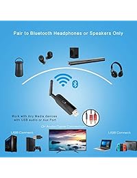 Golvery - Adaptador Bluetooth USB para TV, compatible con AptX Low Latency en Dual Link, Plug & Play, compatible con Windows Mac os PC portátil, Nintendo Switch, PS4, etc.