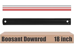 BOOSANT 18 INCH Ceiling Fan Downrod With Extended Wires,1 inch Outside Diameter, Extension Rod Only Ceiling Fans Compatible, Not Threaded(Black) (18 INCH)