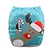 Alva Baby Christmas Design Reuseable Washable Pocket Cloth Diaper Nappy + 2 Inserts QD14