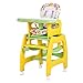 Costzon Baby High Chair, 3 in 1 Convertible Play Table Set, Booster Rocking Seat with Removable Feeding Tray, 5-Point Harness, Lockable Wheels (Yellow)