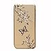 Hundromi Clear Translucent Hard Back with Floral Butterfly Plastic Bumper Case with for iPhone 6 / 6S(4.7-inch)