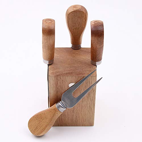 olelo 4 Pieces Cheese Knives Set Includes 4 Stainless Steel Cheese