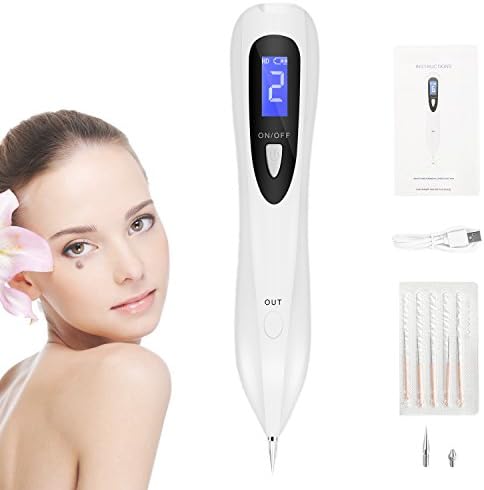 Mole Remover, KINIVA Dot Freckle Acne Removal LCD Pen, Skin Tag Sweep Age Spot Electric Kit for Tattoo, Nevus, Pigment, Fleshy, Birthmark (USB, Home Use Device)