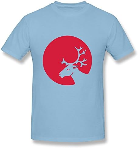 CHUNYAO Reindeer T-shirts For Mens XL SkyBlue