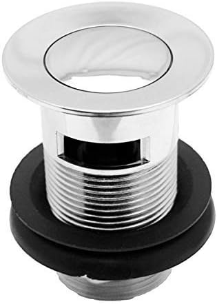 VeeBath Elmbridge Crosshead Mono Basin Mixer Tap Brass with Spring Plug Push Button Waste 1/2" BSP Fitting and Flexi Pipes - Chrome - Image 5