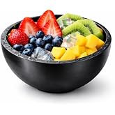 Black Chilled Dip Serving Bowl with Ice Base &ndash; 35oz Double Wall Stainless Steel Bowl for Salsa, Guacamole, Snacks &amp; Cold Foods &ndash; Insulated Bowl Keeps Food Cold Longer &ndash; BPA Free Black Serving Bowl