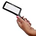 LED Rectangle Magnifying Glass with Light by Kovira - Handheld Magnifier with 6 x and 2 x Lens - Reading Magnifying Glass for Books, Newspaper, Jewellery Work, Coin Examining & More - Magnifier Glass