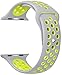 SELLERS360 Soft Durable Nike + Sport Replacement Wrist Strap for iWatch Series 1 Series 2 Apple watch band (Silver/Volt Yellow 42mm M/L)