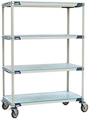 INTERMETRO INDUSTRIES X556EFX3 MetroMax i Polyurethane Solid Shelve Stem Caster Cart, 2-Swivel, 2-Brake, 24" W x 48" L