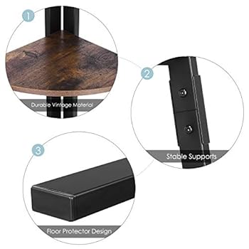 Homfa Eckregal Leiterregal mit 5 Etagen Bücherregal Hochregal