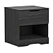 South Shore Trinity 1-Drawer Nightstand, Gray Oak with Cut-Out Handles