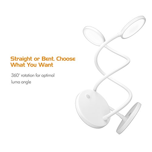 MoKo LED Desk Lamp, Portable Dimmable Reading Lamp with Builtin