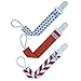 GAD Baby Pacifier Clips Set: 3-Pack Pacifier Holders + Baby Bib Gift/Cute, Colorful, Durable Baby Soother Holders w/ Safe Plastic Clips/ Top Quality Unisex Baby Accessory/Best Baby Shower Gifting Idea