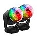 【New Arrival-6 Light Bulbs】Party Lights Sound Activated Disco Ball Strobe Light 7 Lighting Colors, USB/Battery Powered, Perfect for Kids, Festival Celebration Birthday Xmas Party-No Remote Included