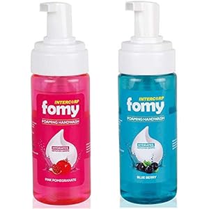 INTERCORP FOMY Antibacterial Soft Refreshing Foam Hand Wash, 160 ml Each (Pink Pomegranate & Blueberry – Pack of 2)