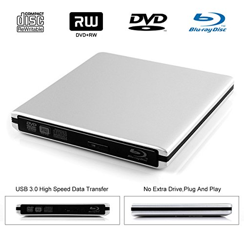 image for Leekooluu Super Slim Drive Portable USB 3.0 Bluray CD/DVD Burner Playe