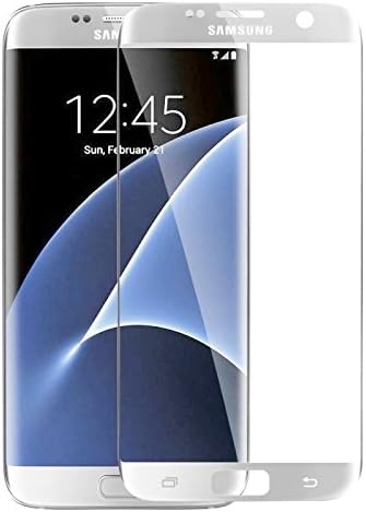 AccWorld Full Screen Coverage 9H HD Curved Tempered Glass Screen Protector for Samsung Galaxy S7 Edge (Silver)