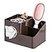 iDesign InterDesign Facial Tissue Cover/Holder and Storage Caddy for Bathroom Vanity Countertops – Dark Brown Boutique Box with Organizer, 21.3 x 15.2 x 13.3 cm, Bronze