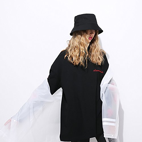 Fischerhut Baumwolle Bucket Hat Unisex Strandhut Freizeithut Schlapphut Schwarz – Bild 4