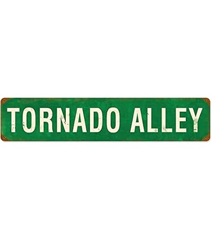 TOMATO FANQIE Funny Metal Warning Tornado Crossing XING Tin Sign Wall Décor Man Cave Bar Yard Decoration Signs Outdoor & Indoor Aluminum Metal Tin Sign 12 x12