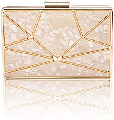 Labair Women Geometric Acrylic Clutch Evening Bag for Party Prom Bride.