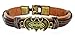 Batman Logo Brass Toggle Closure Leather Bracelet