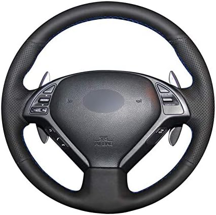 VCFDBV Hand-stitched Black PU Artificial Leather Car Steering Wheel Cover for Infiniti G G25 G35 G37 EX EX35 EX37 Q Q40 Q60 QX50