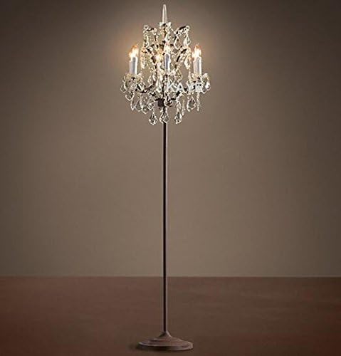 New 18"x75" 6 Lights Glass Crystal Floor Lamp Ground Light Chandelier Color Clear or Grey (Clear)