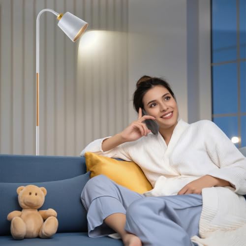 Luminária de Chão com Cúpula de Tecido, Estilo Minimalista, Inclui Lâmpada LED 12W, Iluminação Suave para Sala e Quarto, Base Estável