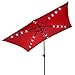 Yescom 10x6.5ft Red Outdoor Patio Beach Market Aluminium Umbrella Sun Shade Solar Powered LED Crank Tilt
