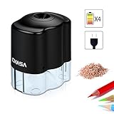 CNASA Electric Pencil Sharpener for Kids Heavy Duty Auto Off Helical Blade with Battery/ DC Operated