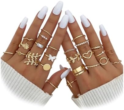 Amazon.com: ZZ ZINFANDEL 13Pcs Gold Evil Eye Rings Sets for Women