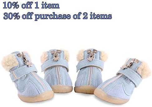 HaveGet Small Puppy Dog Shoes for winter Snow Boots Pet Antiskid Shoes Winter Warm Skidproof Sneakers Paw Protectors