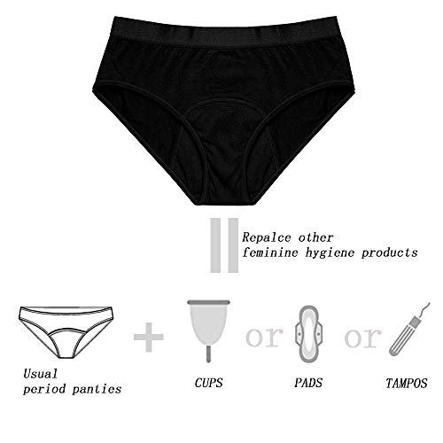 Tanseefly Absorbent Menstrual Leakproof Bikini Period Underwear for Light-Medium Discharge
