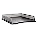 Rolodex® Distinctions™ Punched Metal And Wood Letter Tray, Black/Pewter
