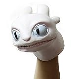 CoserWorld Dragon Toothless Light Fury Dragon Toys Latex Dragon Hand Puppet for Kids（White）