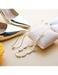 Sumotia Shell Choker Necklace Handmade Pearl Adjustable Summer Beach Puka Seashell Necklace Bacelet Set