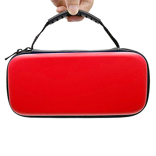 Carrying Case for Nintendo Switch Lite with Screen Protector,Donobi Protective Travel Case with 8 Game Slots and Portable Hard Shell Travel Pouch Storage for Switch Lite Console & Accessories-Red
