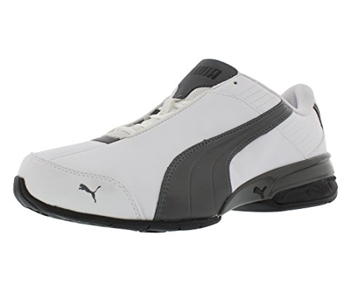 PUMA Men's Super Elevate Running Shoe,White/Pewter/Black,8 D US
