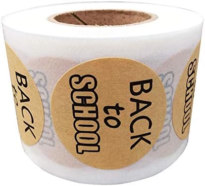 Back to School - Teacher Supplies - 1.5 Inch Kraft Paper Adhesive Label Stickers - 500PCS Per Roll